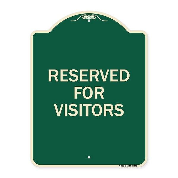 Signmission Reserved Parking Reserved Parking for Visitors Heavy-Gauge Aluminum Sign, 24" x 18", G-1824-23041 A-DES-G-1824-23041 - main